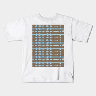 Deconstructed Blue & Brown Plaid Kids T-Shirt